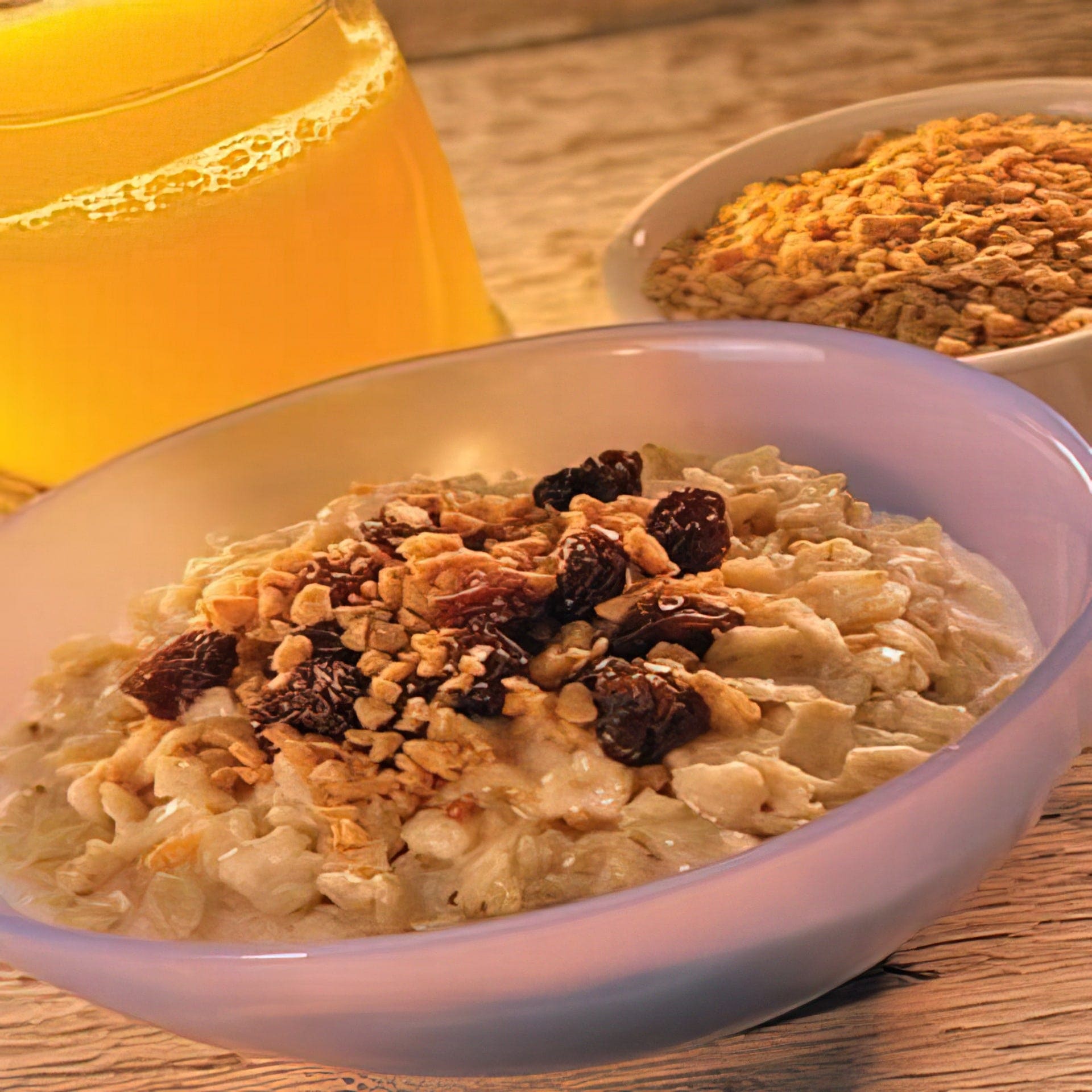 Oatmeal Topped with HEATH Toffee Bits & Raisins