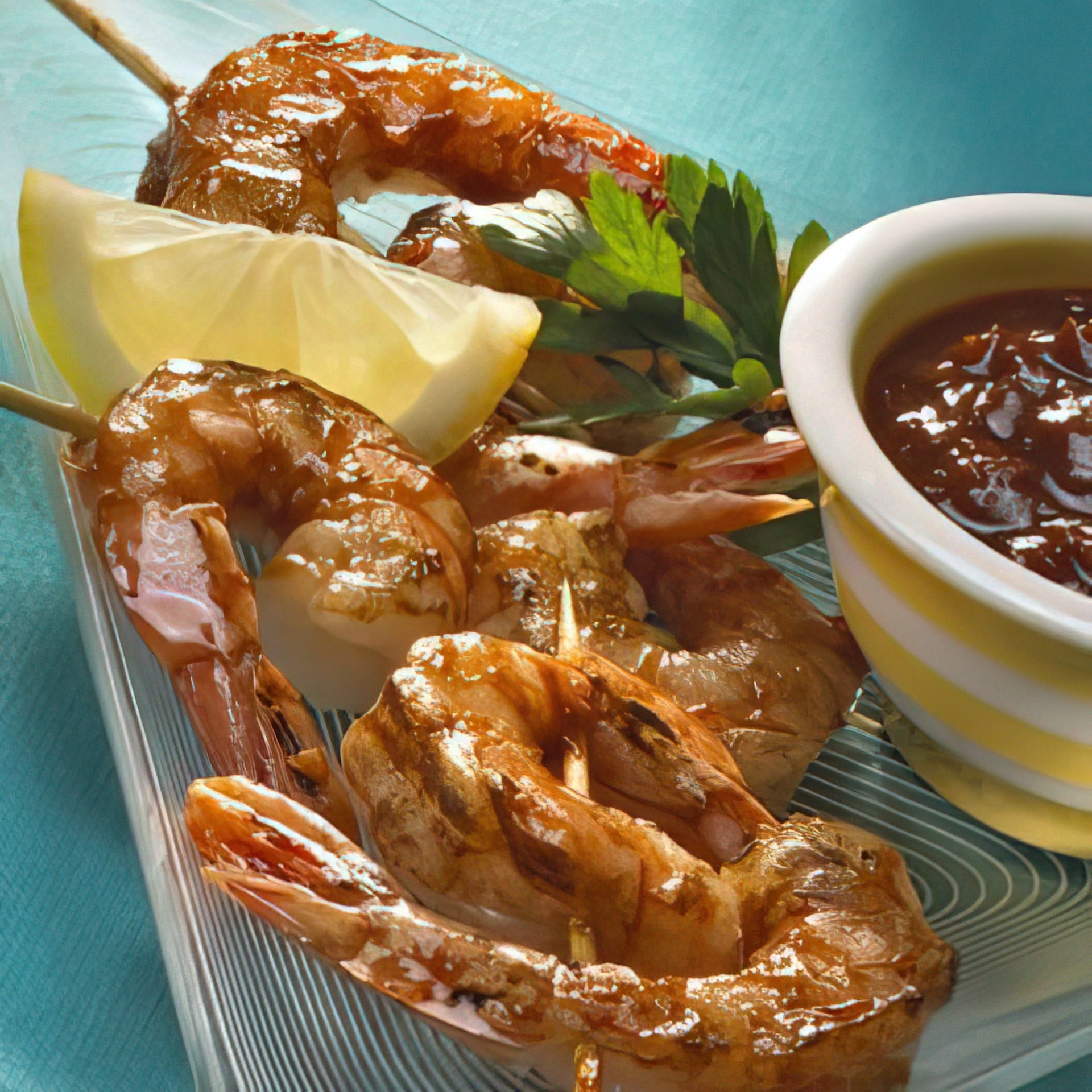 Sizzling Barbecue Shrimp Skewer