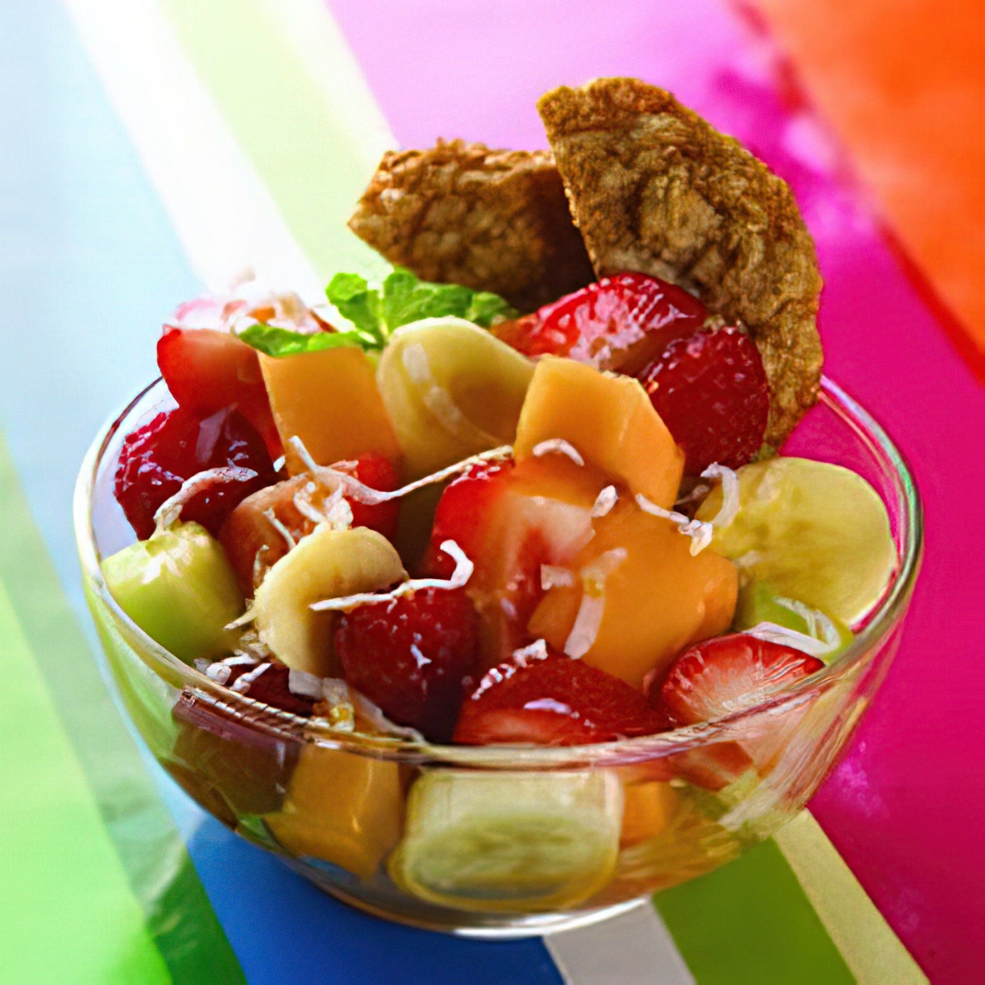 Summer Fruit Salad with Oatmeal Toffee Cookie