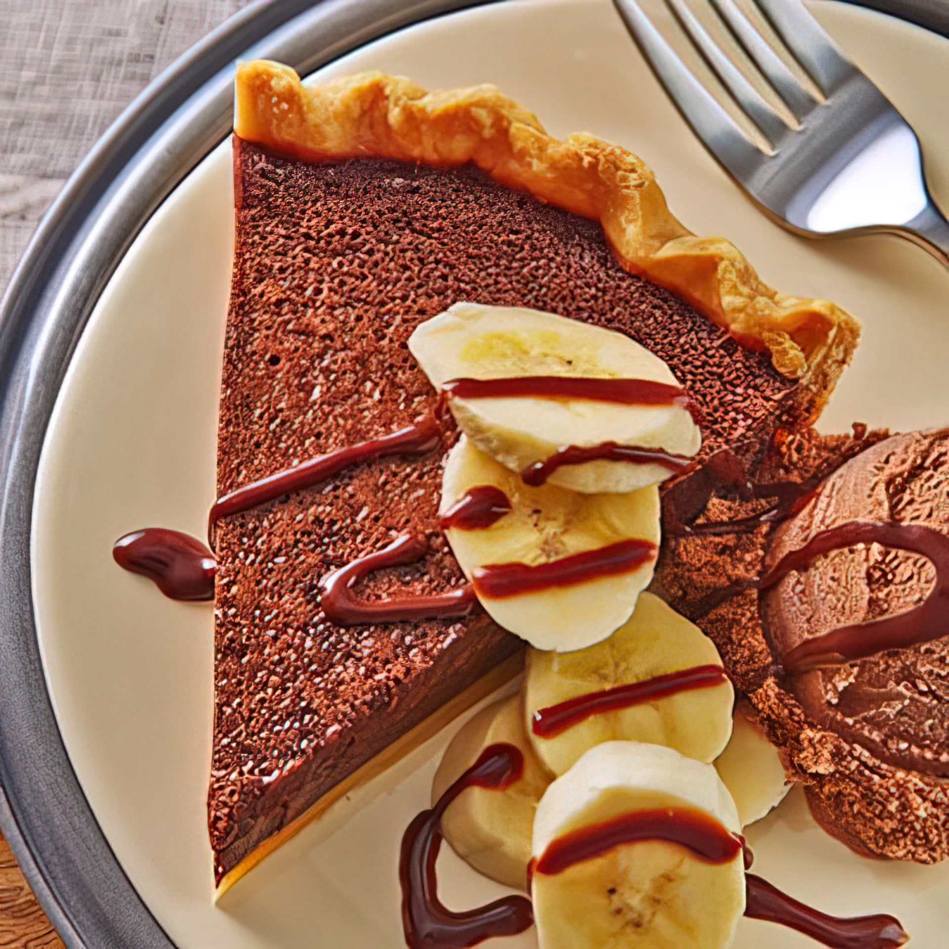 Upside Down Hot Fudge Sundae Pie