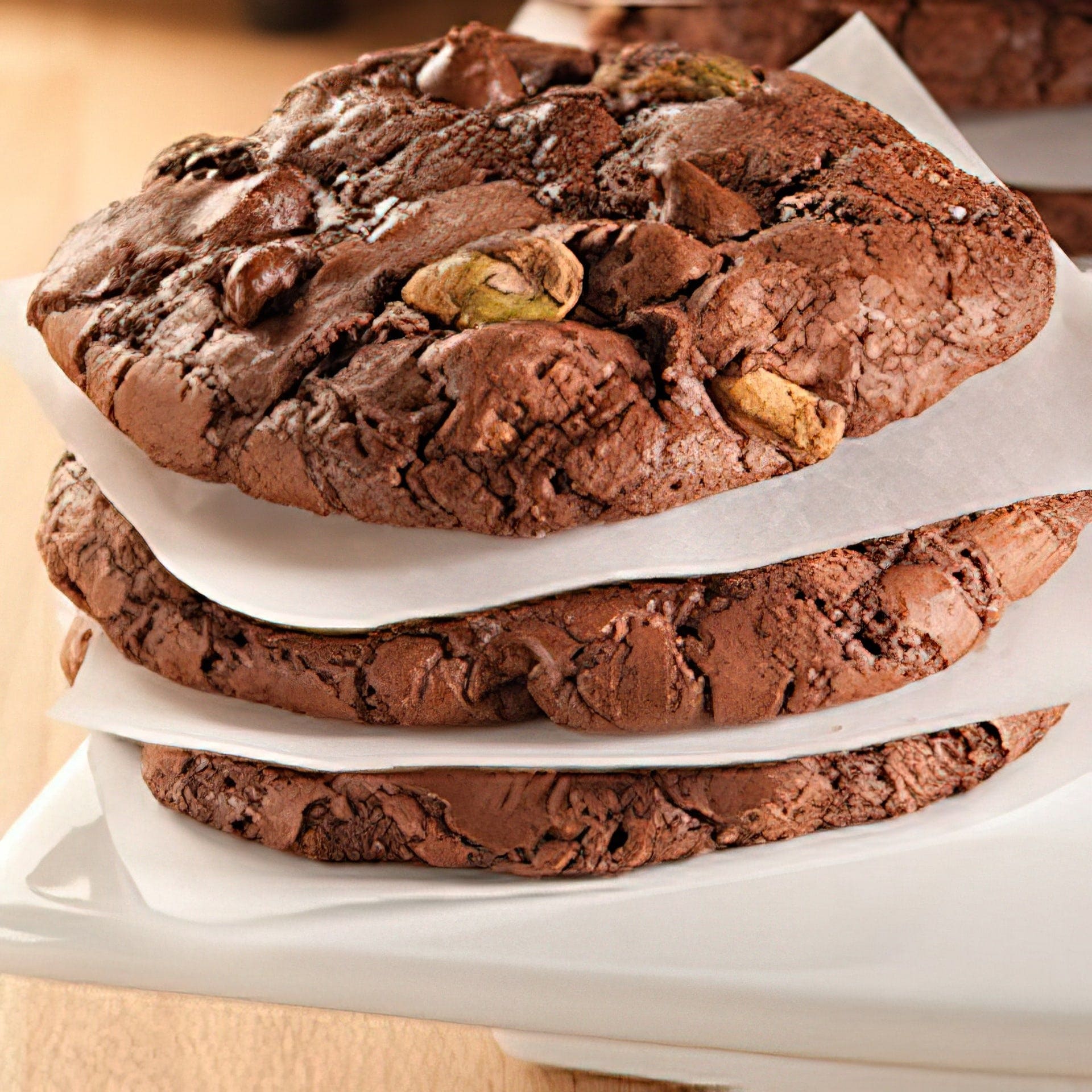 Fudgy Chocolate & Pistachio Cookies