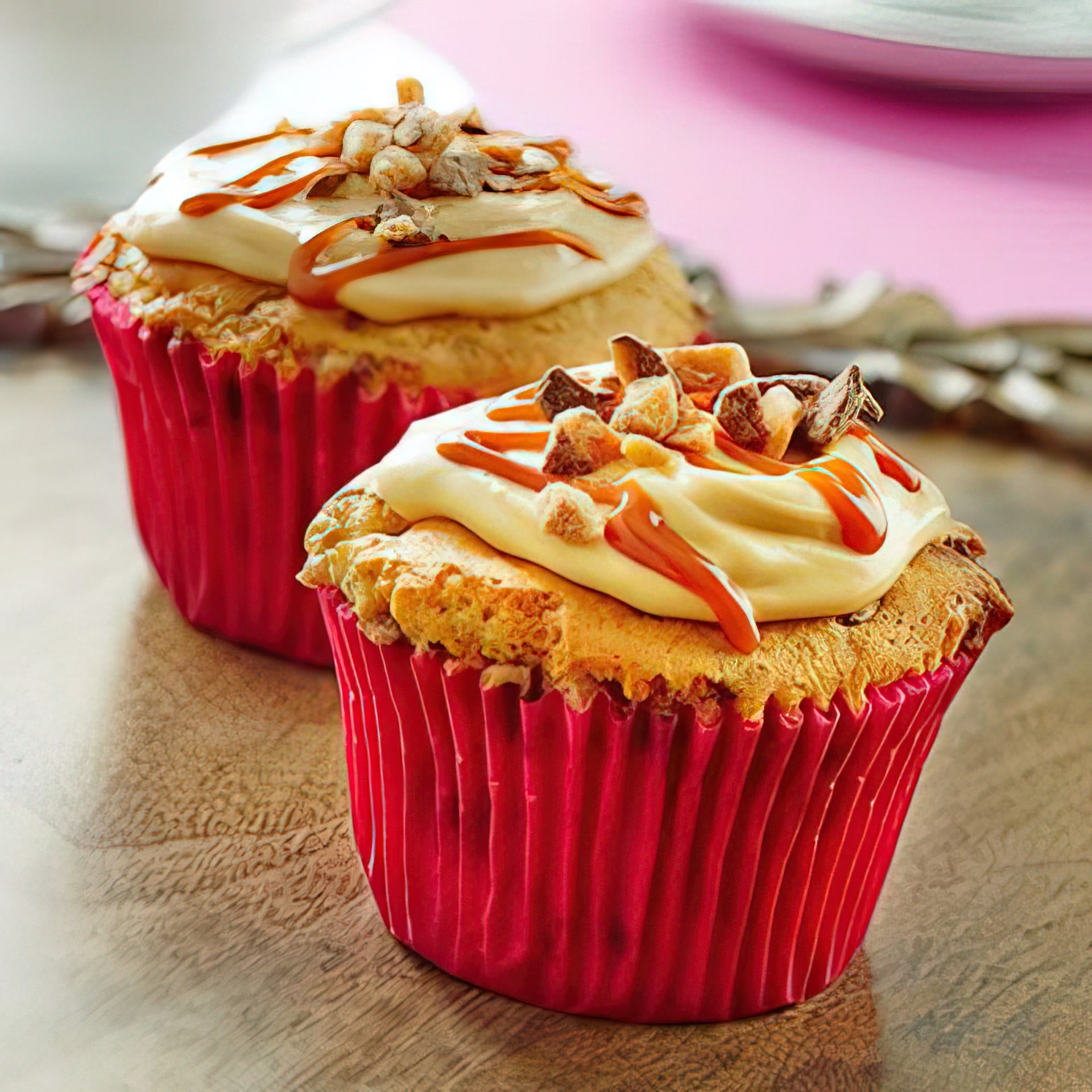 Caramel HEATH Toffee Jumbo Cupcakes