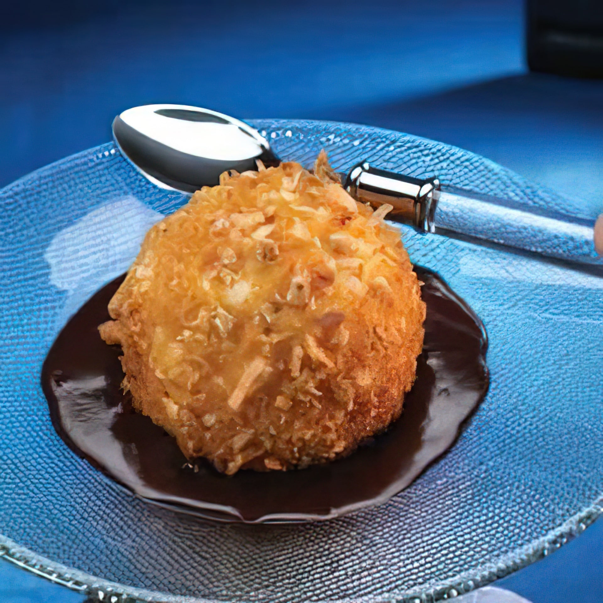 Fried Ice Cream With Chocolate Sauce