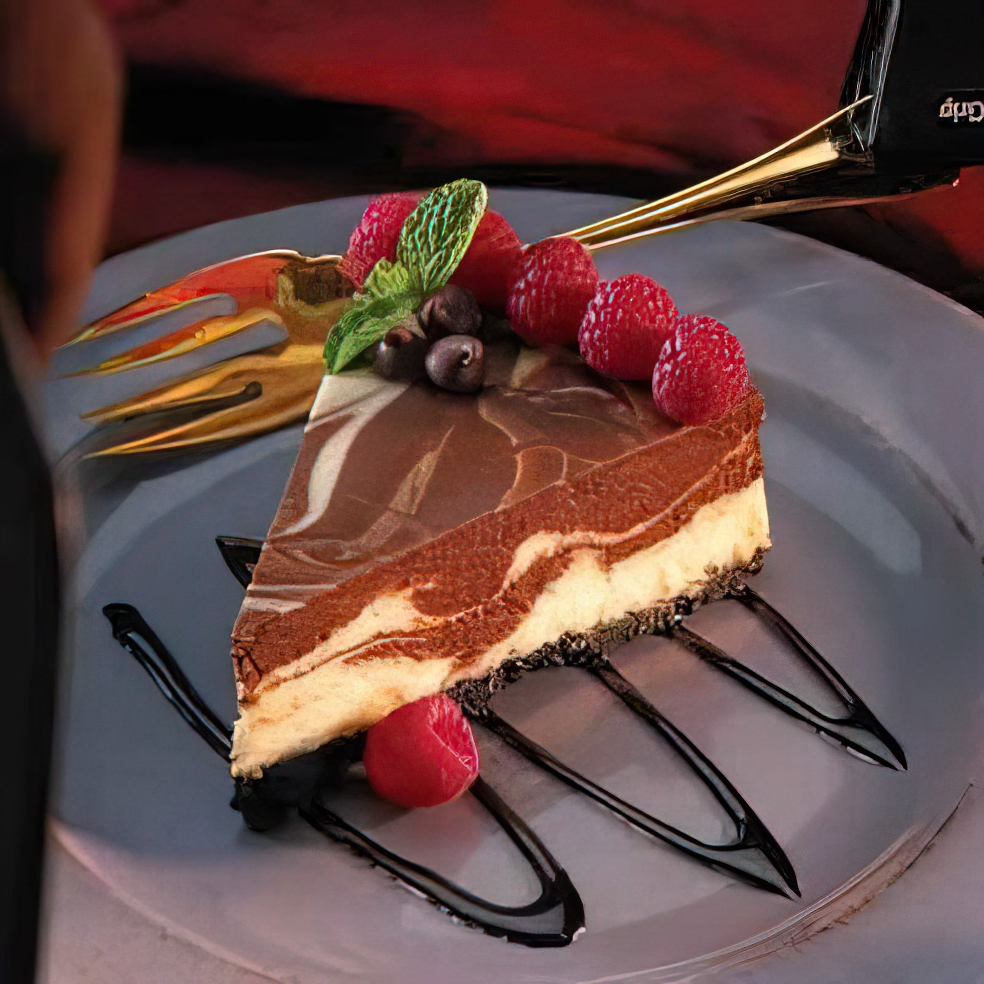 Dark and Decadent Swirled Cheesecake