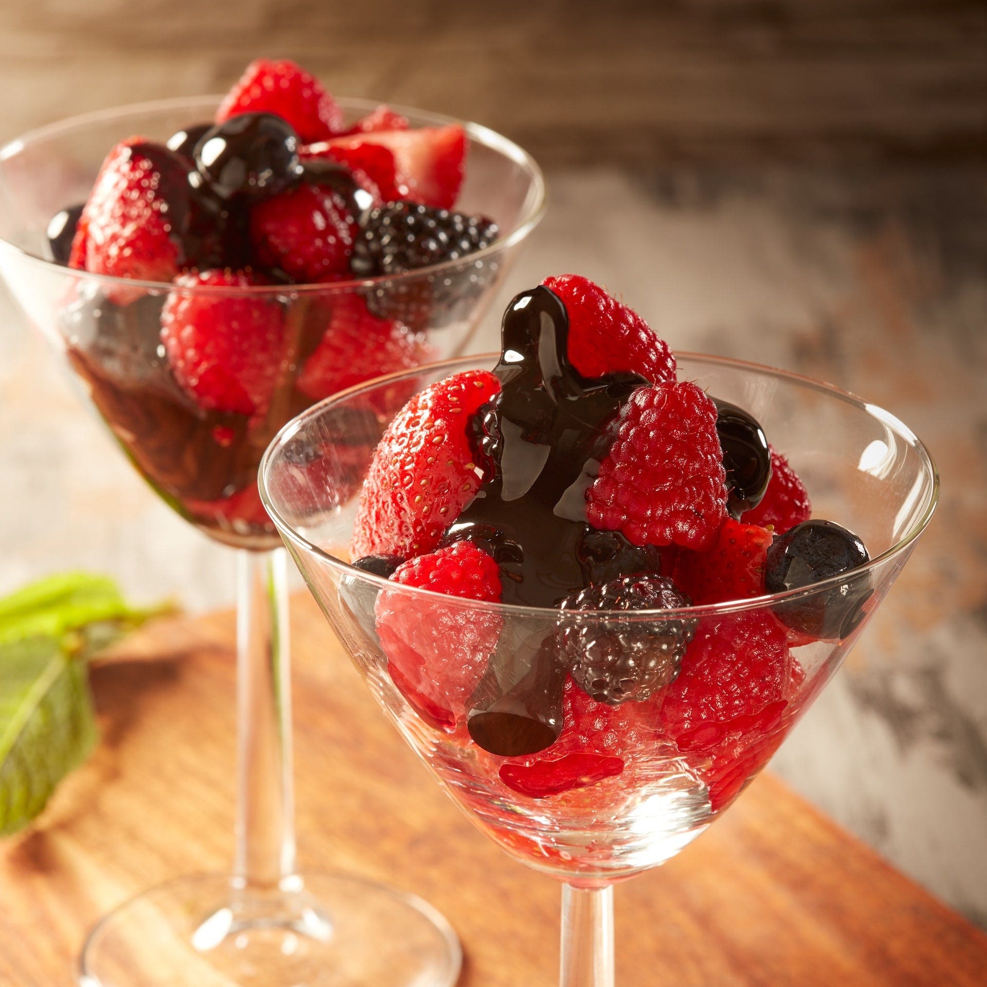 Fresh Berries with Chocolate Balsamic Glaze