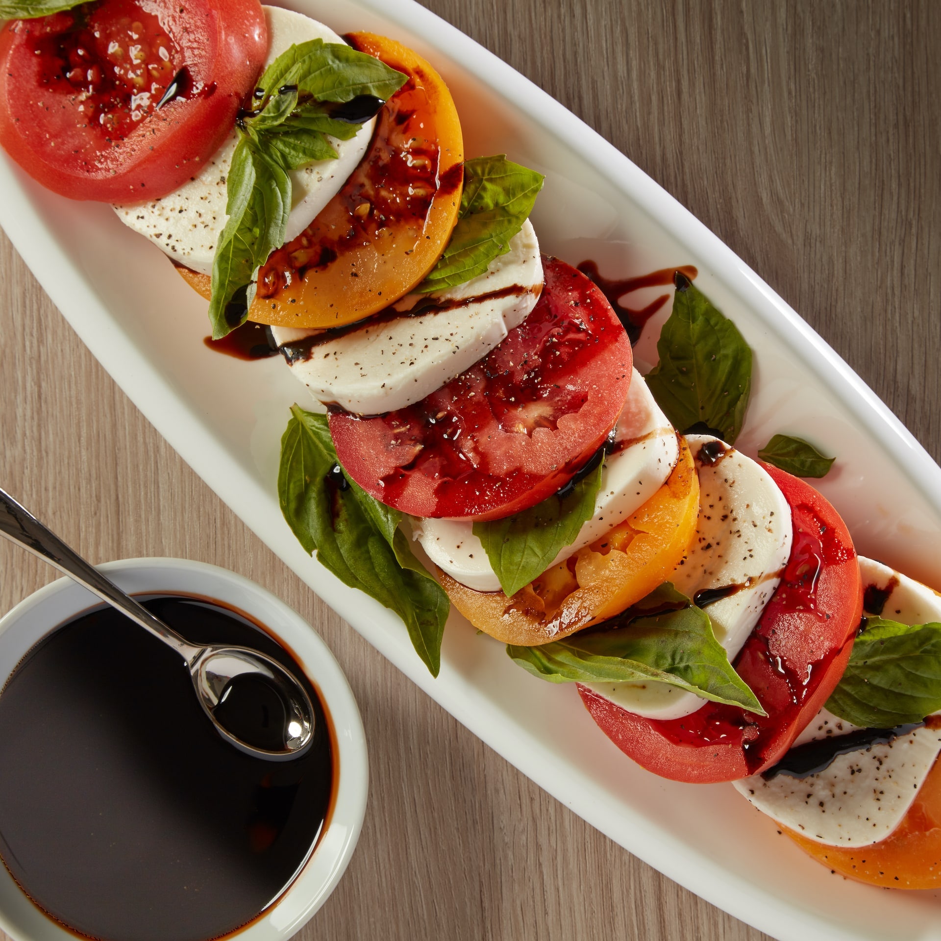 Caprese Salad with Chocolate Balsamic Glaze