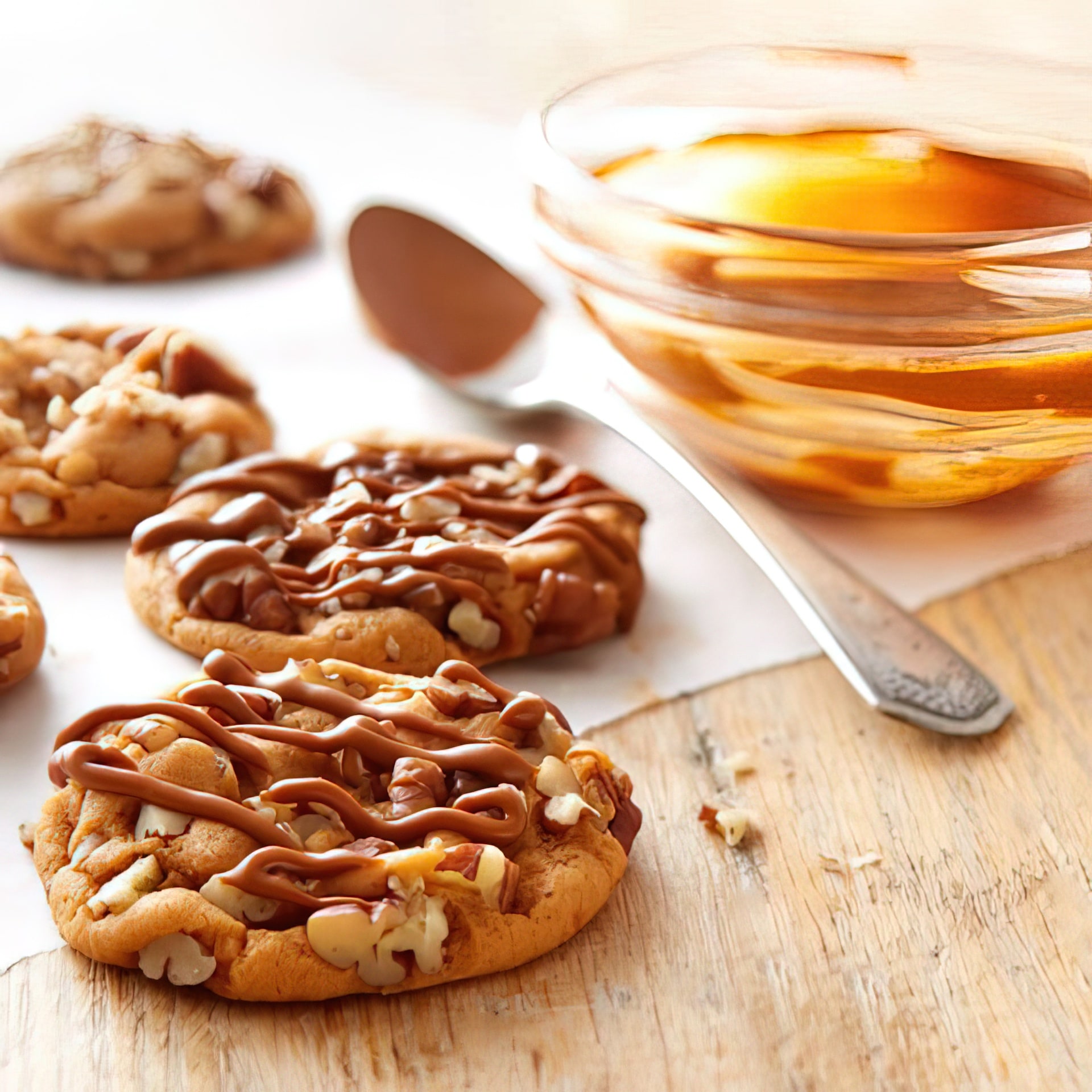 Chewy Drizzled Cinnamon Chip Cookies