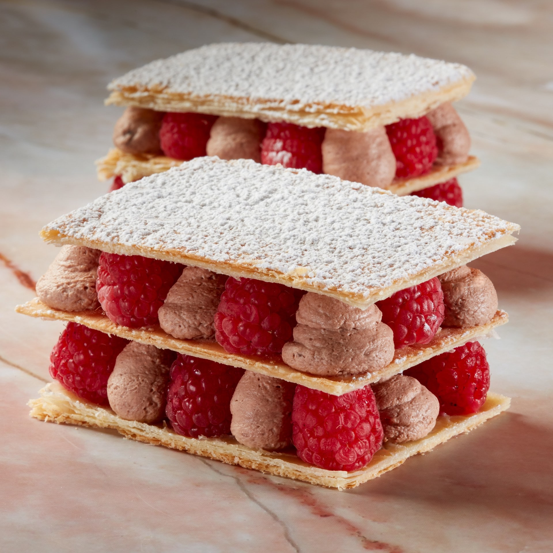 Chocolate-Cream Raspberry Napoleons