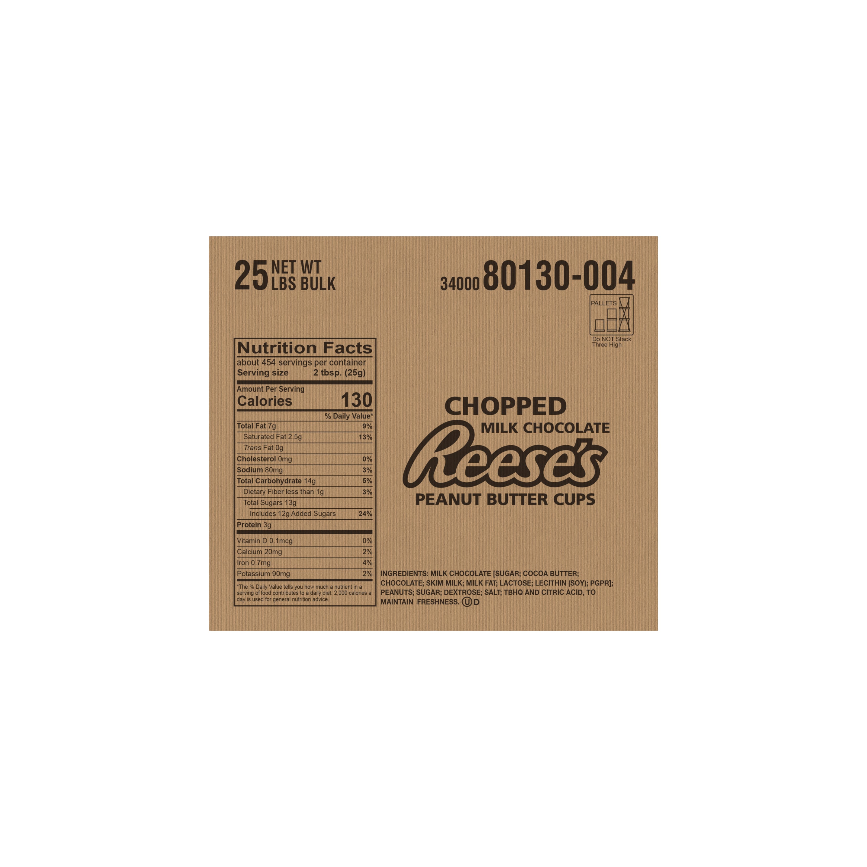 REESE'S Peanut Butter Medium Grind Cups, 25 lb box