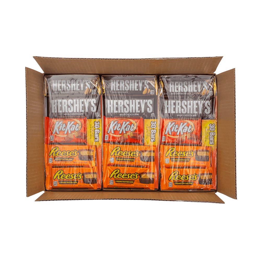 HERSHEY'S Variety Pack Assorted Candy Bars, 13.5 lb box, 144 bars - Out of Package