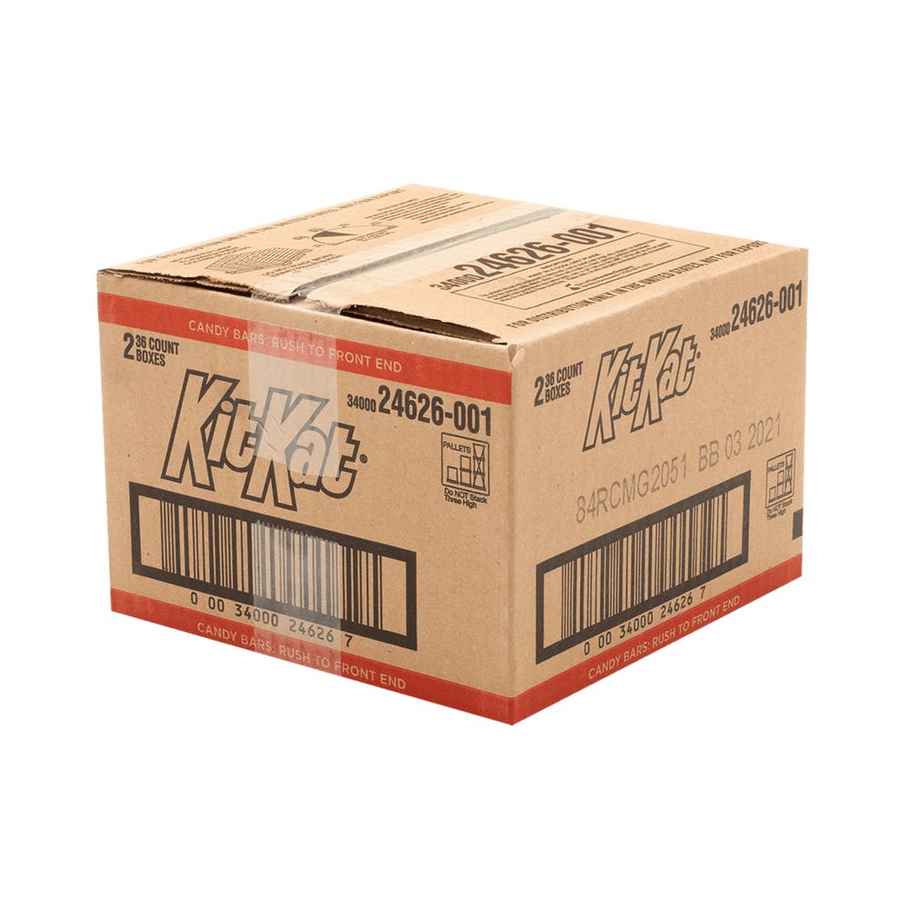KIT KAT® Milk Chocolate Candy Bars, 6.75 lb box, 72 bars - Front of Package