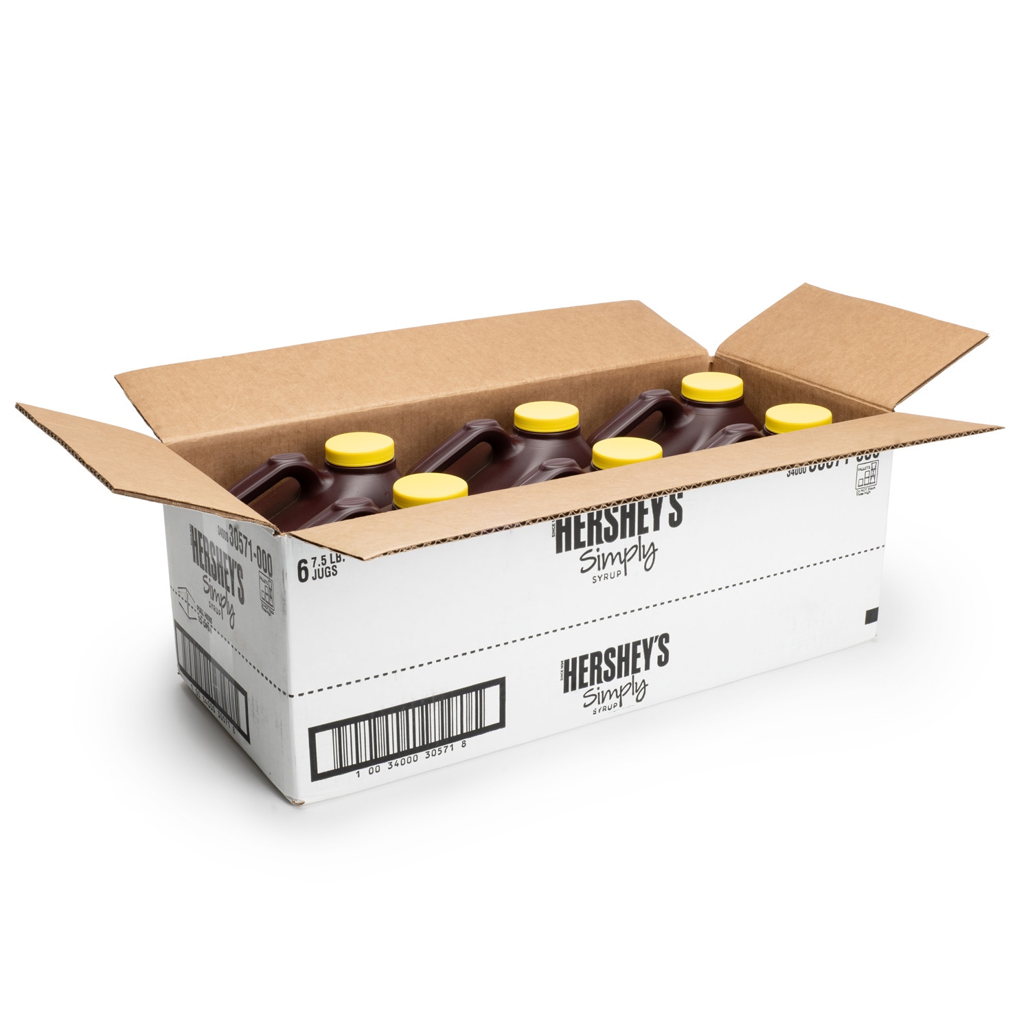 HERSHEY'S SIMPLY 5 Chocolate Syrup, 16.35 lb box, 12 bottles Sundae